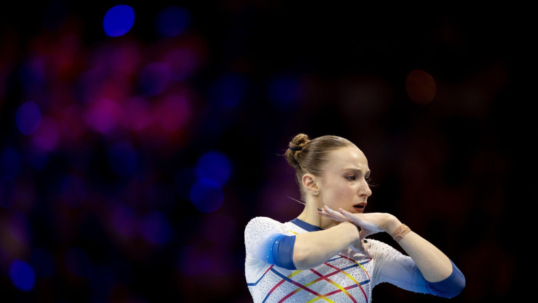 LEIPZIG - Ana Barbosu (ROM) in action during the apparatus finals at the European Gymnastics Championships in Leipzig.