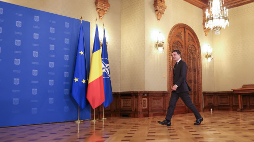 Nicușor Dan, președintele României, susține o conferință de presă la Palatul Cotroceni din București, 4 iunie 2025. Inquam Photos / George Călin
