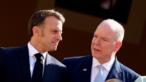 Emmanuel Macron și Albert de Monaco/ Profimedia