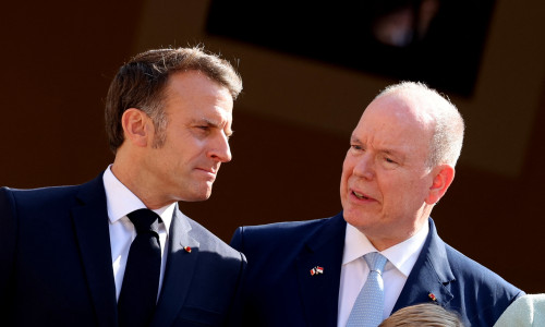 Emmanuel Macron și Albert de Monaco/ Profimedia
