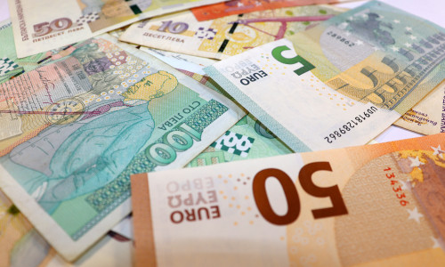Bulgarian,And,European,Union,Banknotes.,Bulgarian,Currency,Banknotes.,Bgn.,Euro.