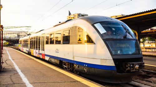 Trains,On,The,Platform,Of,Bucharest,North,Railway,Station,(gara