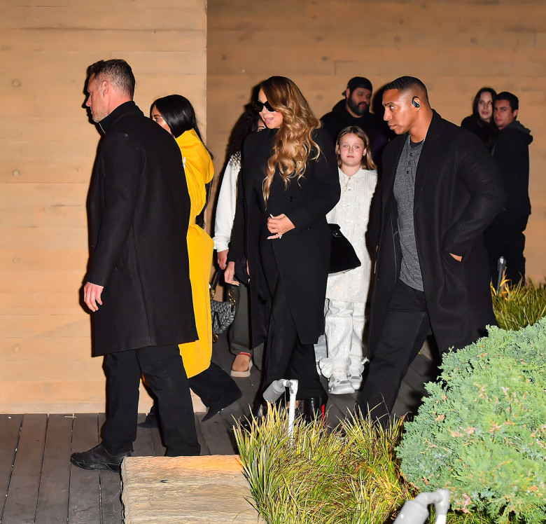 Kim Kardashian And Mariah Carey Walk Together While Leaving A Three Hour Dinner At Nobu Malibu In LA - 14 Jan 2024