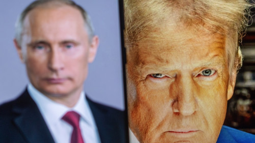 Us,President,Donald,Trump,Is,Sharp,In,The,Background,,While