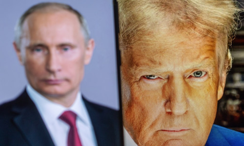Us,President,Donald,Trump,Is,Sharp,In,The,Background,,While