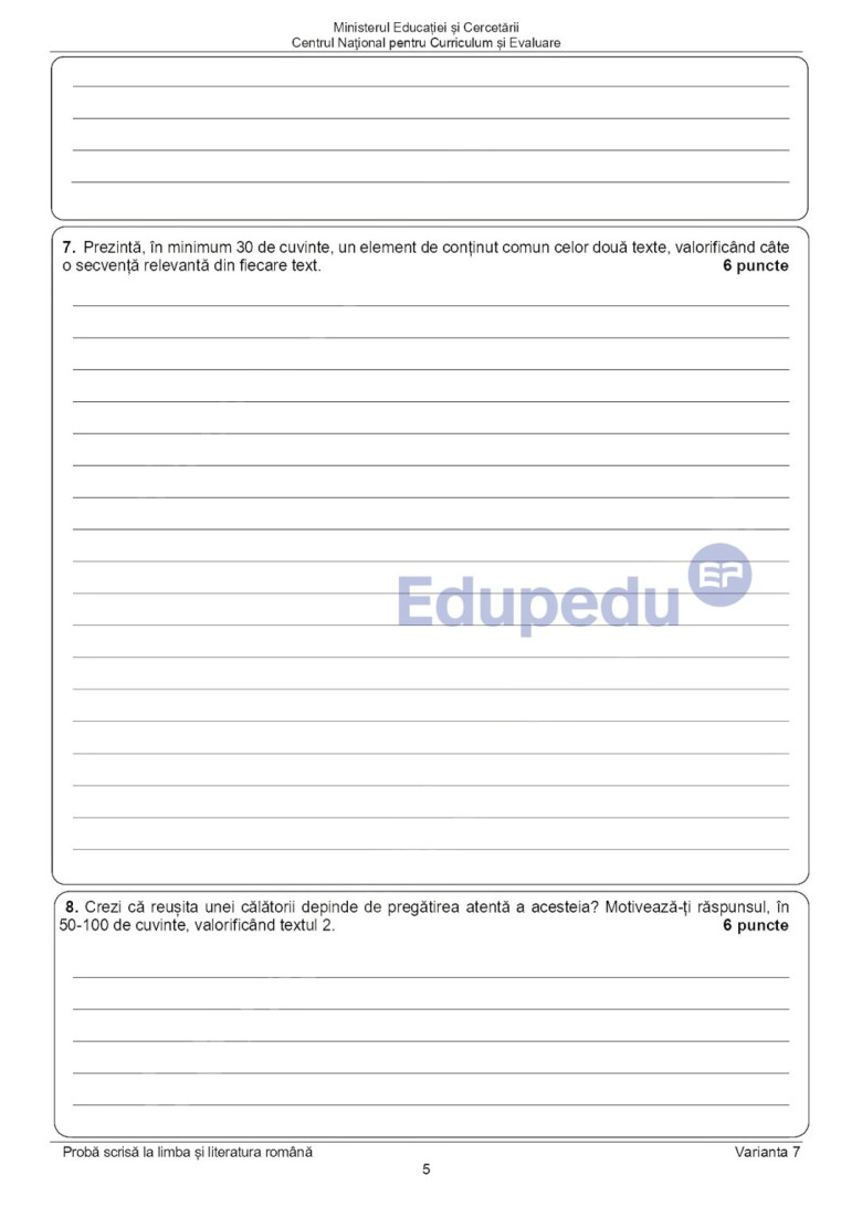 subiecte romana evaluarea nationala 2025 (6)