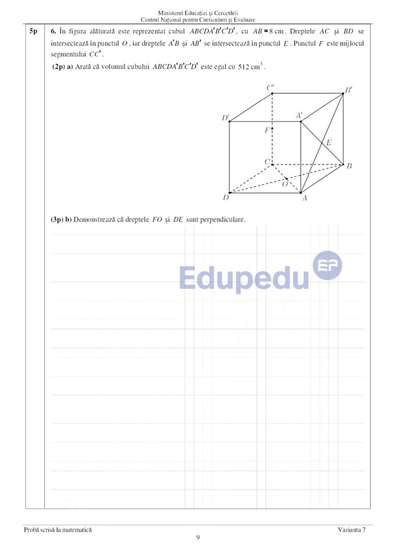 subiecte matematica, evaluarea nationala 2025 (2)