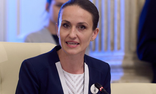 Bucharest, Romania. 23rd Jun, 2025: Oana Toiu, proposed Minister of Foreign Affairs, is heard by the specialized committees of the Romanian Parliament. Credit: Lucian Alecu/Alamy Live News