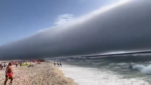 Panică pe o plajă din Portugalia, din cauza unui fenomen foarte rar/ Foto: Captură video