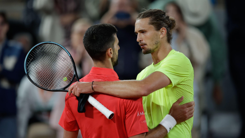 Alexander Zverev of Germany and Novak Djokovic of Serbia during the Roland-Garros 2025, French Open, Grand Slam tennis tournament on 4 June 2025 at Roland-Garros stadium in Paris, France