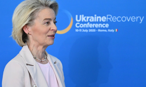 News Ukraine Recovery Conference 2025, La Nuvola Convention Center, Rome, Italy - 10 Jul 2025