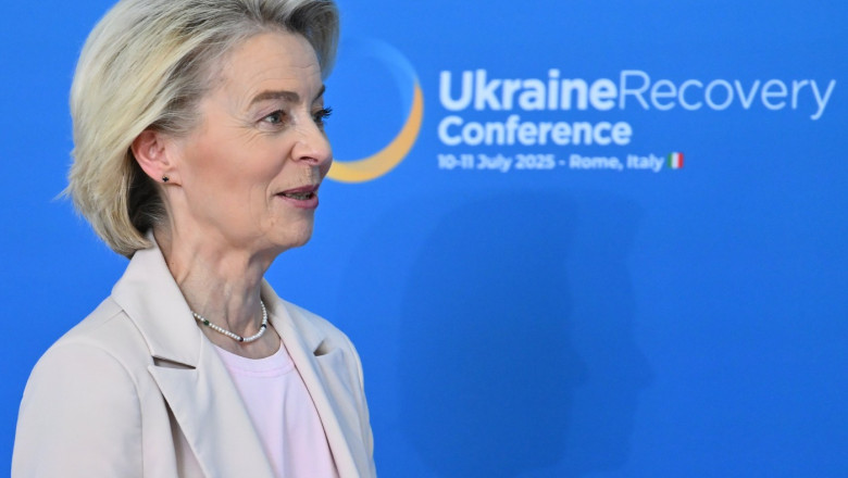 News Ukraine Recovery Conference 2025, La Nuvola Convention Center, Rome, Italy - 10 Jul 2025