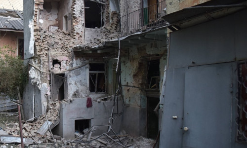 Aftermath of massive Russian drone and missile attack on Lviv