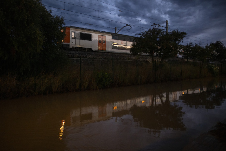 Cubelles during the rainfall caused by the storm in the province of Barcelona