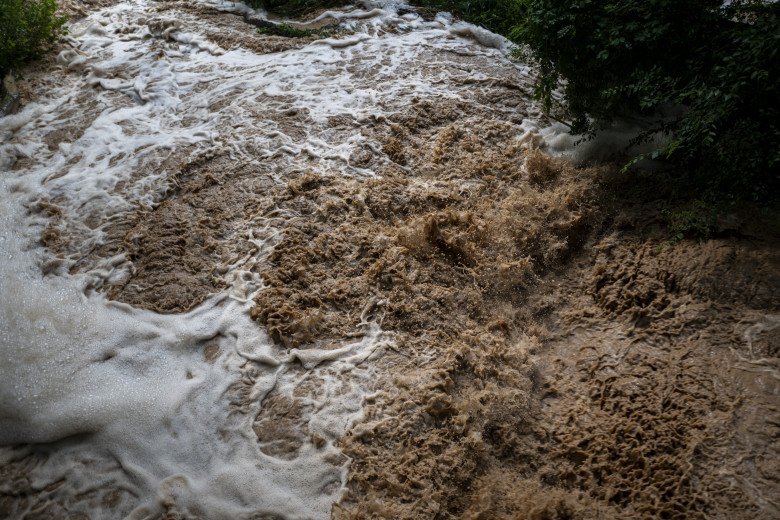 Súria during the rainfall caused by the storm in the province of Barcelona