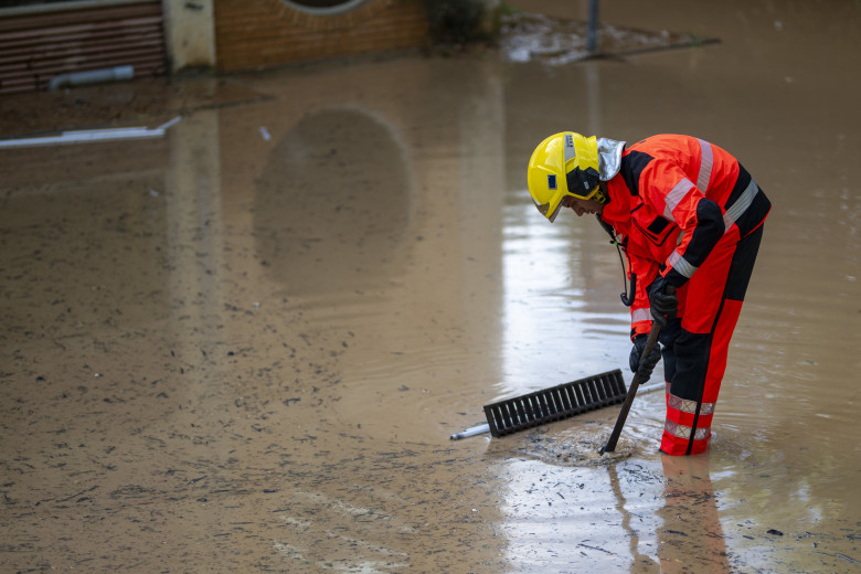 Vilafranca Del PenedèS During The Rainfall Caused By The Storm In The Province Of Barcelona