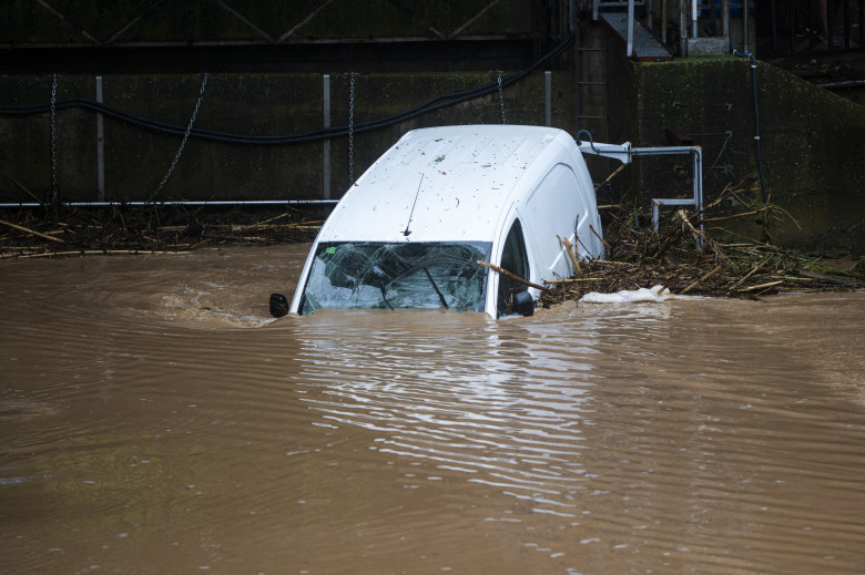 SúRia During The Rainfall Caused By The Storm In The Province Of Barcelona