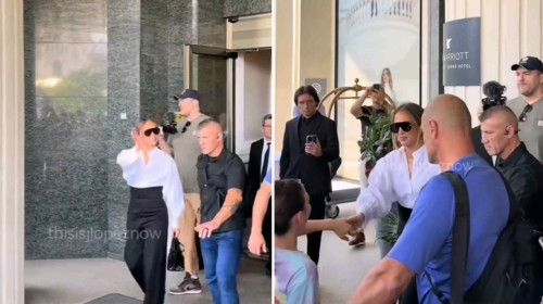 Jennifer Lopez, gest emoționant făcut imediat după ce a ieșit din hotelul în care a stat în București/ Foto: Captură video Instagram