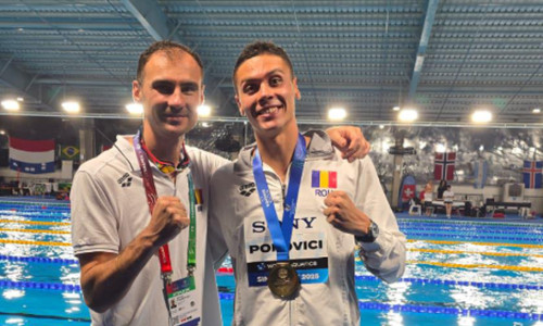 Dragoș Luscan și David Popovici/ Foto: Facebook