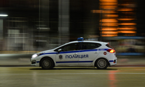 Mașina de poliție din Bulgaria/ Profimedia
