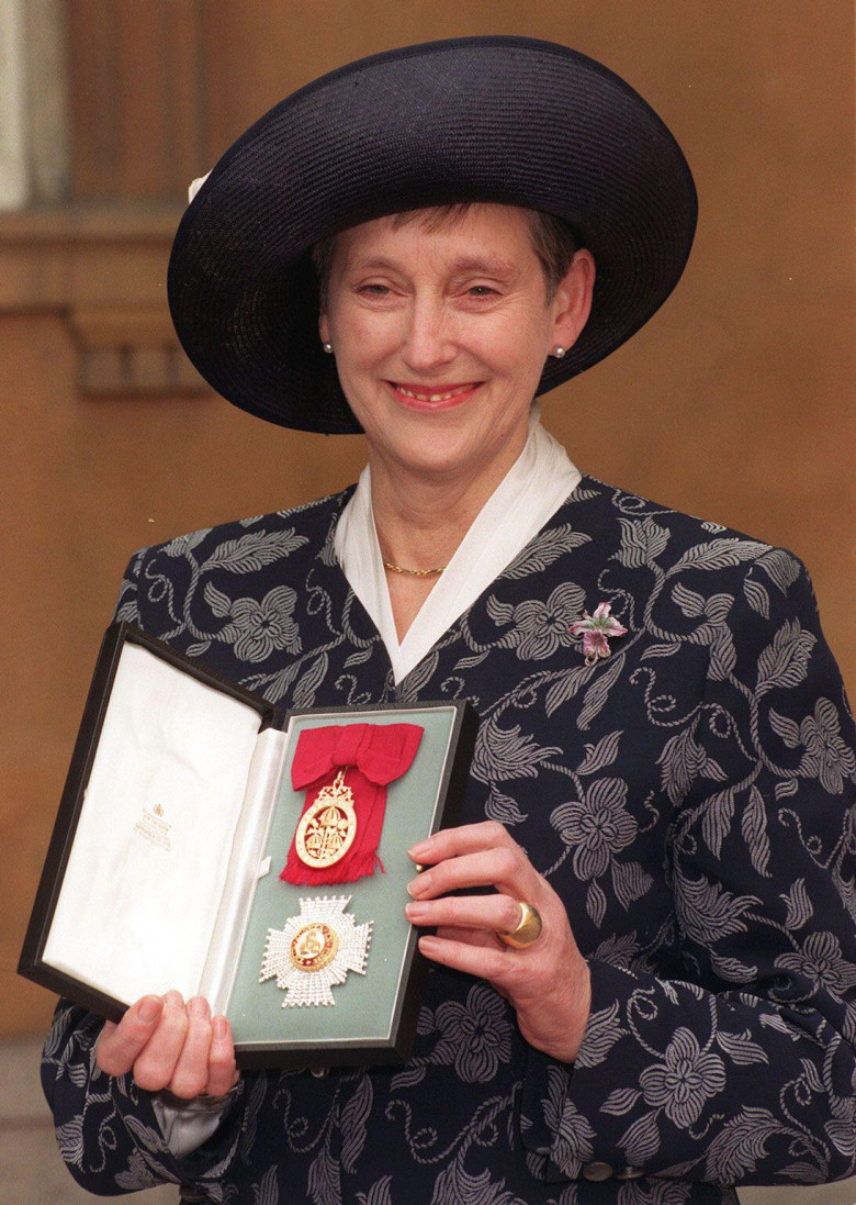 File photo dated 15/3/1996 of outgoing MI5 boss Stella Rimington, who was conferred with the honour Dame Commander of the Order of the Bath, by the Prince of Wales at Buckingham Palace investiture. Dame Stella Rimington, the former first female director g
