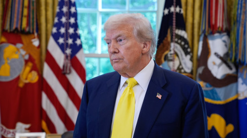 President Donald J. Trump Addresses Press On Alleged Bureau Of Labor Statistics Overestimates In The Oval Office - 07 Aug 2025