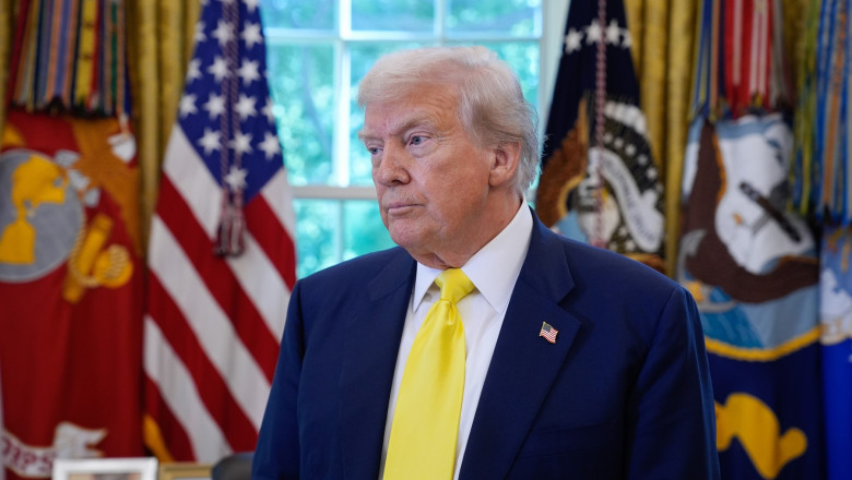 President Donald J. Trump Addresses Press On Alleged Bureau Of Labor Statistics Overestimates In The Oval Office - 07 Aug 2025