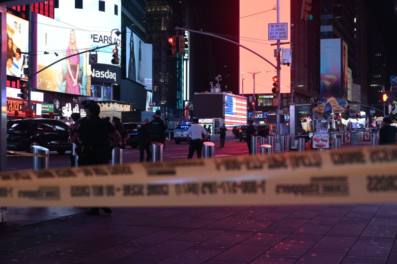 Three People Shot At West 44th Street And 7th Avenue In Times Square, Times Square, Midtown Manhattan, New York, United States - 09 Aug 2025