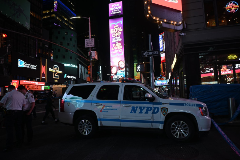 Three People Shot At West 44th Street And 7th Avenue In Times Square, Times Square, Midtown Manhattan, New York, United States - 09 Aug 2025