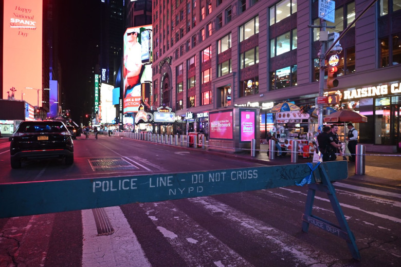 Three People Shot At West 44th Street And 7th Avenue In Times Square, Times Square, Midtown Manhattan, New York, United States - 09 Aug 2025