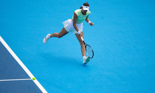 MASON, OHIO - AUGUST 07: Sorana Cirstea of Romania pumps fist on Day 1 of the Cincinnati Open at the Lindner Family Tennis Center on August 07, 2025 in Mason, Ohio (Photo by Mauricio Paiz)