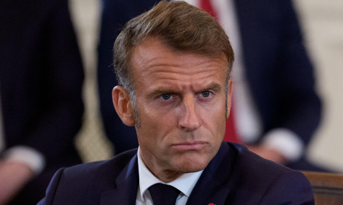French President Emmanuel Macron participates in a Multilateral Meeting with European Leaders in the East Room of the White House in Washington, DC, US. Picture date: Monday August 18, 2025.