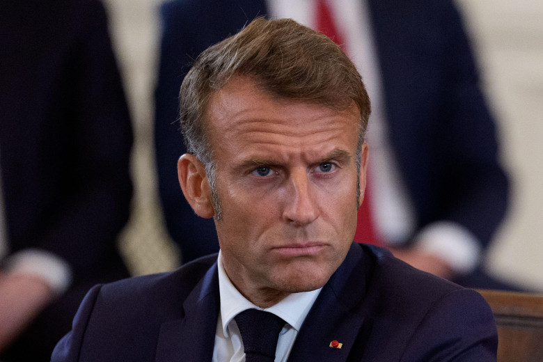 French President Emmanuel Macron participates in a Multilateral Meeting with European Leaders in the East Room of the White House in Washington, DC, US. Picture date: Monday August 18, 2025.