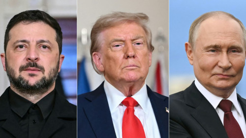 Volodimir Zelenski, Donald Trump și Vladimir Putin