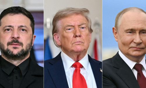 Volodimir Zelenski, Donald Trump și Vladimir Putin