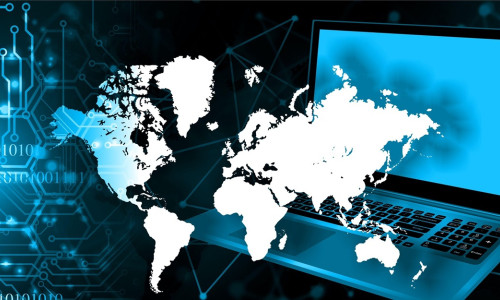 Abstract Artificial intelligence. Technology web background. Virtual concept. world network technology communication background.