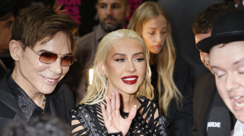 Christina Aguilera attends 'Burlesque The Musical' at The Savoy Theatre this evening