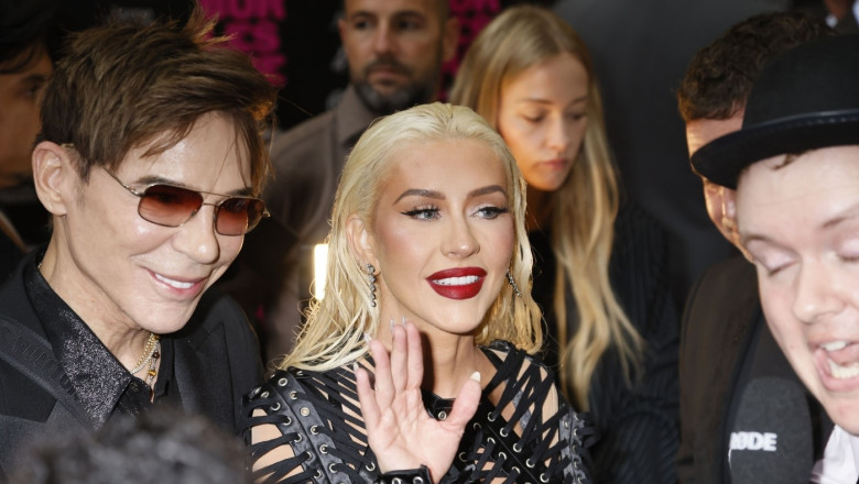 Christina Aguilera attends 'Burlesque The Musical' at The Savoy Theatre this evening
