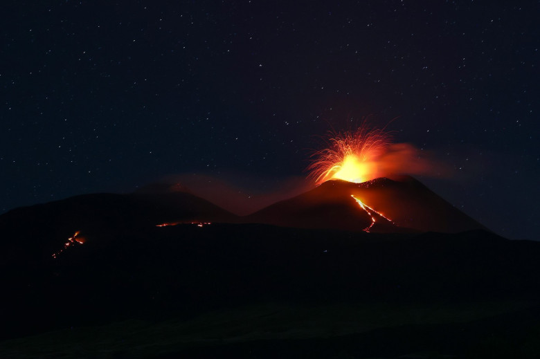 Mount Etna Displays Strombolian Activity From Southern Crater In Evening Spectacle - 24 Aug 2025