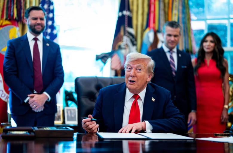 President Donald Trump Signs Executive Orders To End Cashless Bail With Top Officials Present At White House - 26 Aug 2025