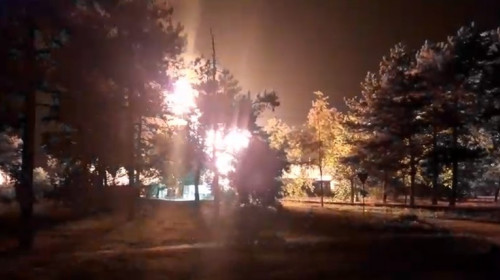 Explozie la Amara, unde o pungă cu gaze a fost atinsă în timpul unor foraje/ Foto: Captură video
