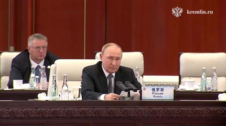 Vladimir Putin today denied the crisis in Ukraine was “as a result of Russia’s attack” - instead blaming the West - as he spoke to an “anti-NATO” security summit in China.