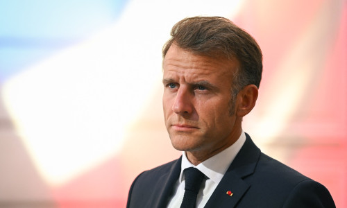Emmanuel Macron (président de la République Française), et son homologue ukrainien Volodymyr Zelensky en conférence de presse lors du sommet de la Coalition des Volontaires, au palais présidentiel de l'Elysée à Paris