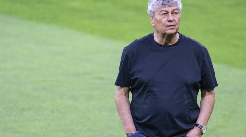 Coach Mircea Lucescu in the grass again portrait image