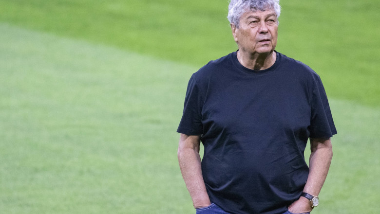 Coach Mircea Lucescu in the grass again portrait image