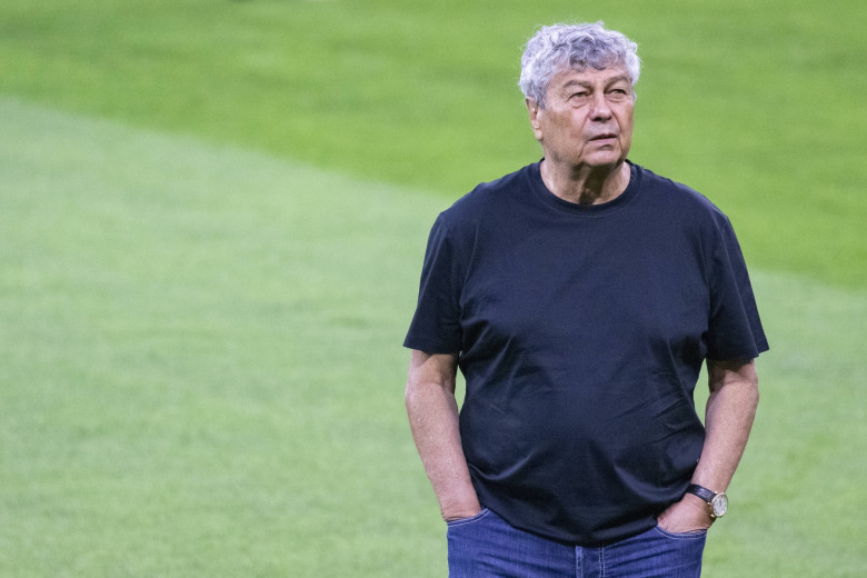 Coach Mircea Lucescu in the grass again portrait image