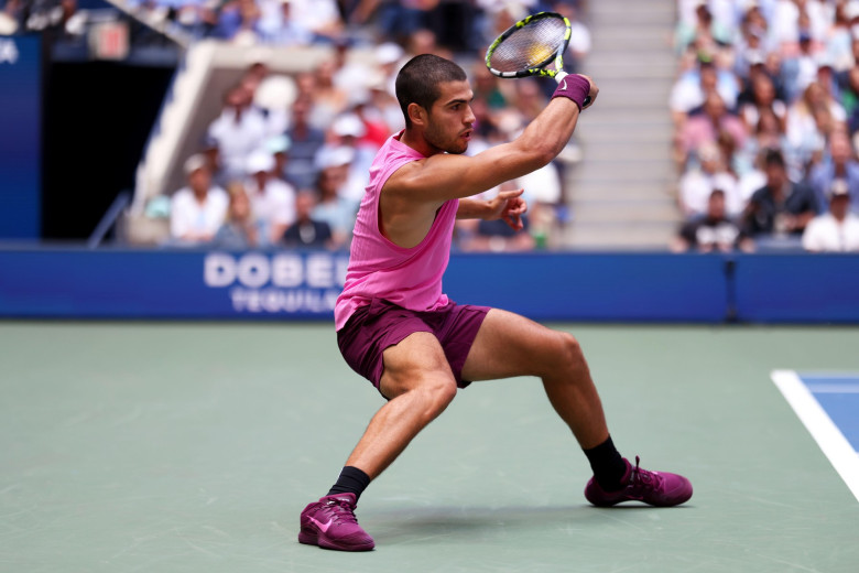 Flushing Meadows, New York - Number 2 seed Carlos Alcaraz of, Spain. 2nd Sep, 2025. during his quarterfinal match against Jiri Lehecka at the US Open. Credit: Adam Stoltman/Alamy Live News