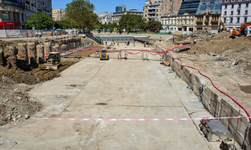 Reconstruction of the Dambovita River Concrete Slab in Unirii Square, Bucharest, Romania - 28 Aug 2025
