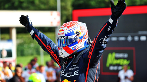 Race winner Max Verstappen (NLD) Red Bull Racing celebrates in parc ferme. 07.09.2025. Formula 1 World Championship, Rd 16, Italian Grand Prix, Monza, Italy, Race Day. Photo credit should read: XPB/Alamy Live News.