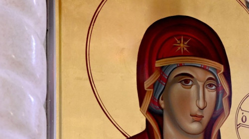 FRESCOE ICONS in orthodox church , religion theme.